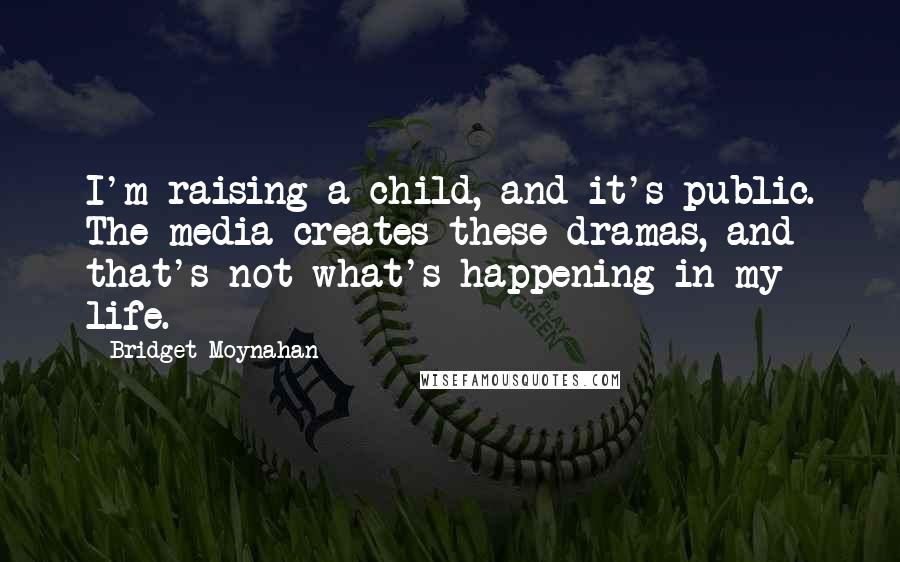 Bridget Moynahan Quotes: I'm raising a child, and it's public. The media creates these dramas, and that's not what's happening in my life.