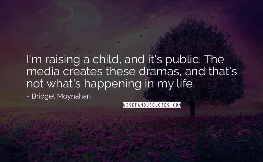 Bridget Moynahan Quotes: I'm raising a child, and it's public. The media creates these dramas, and that's not what's happening in my life.