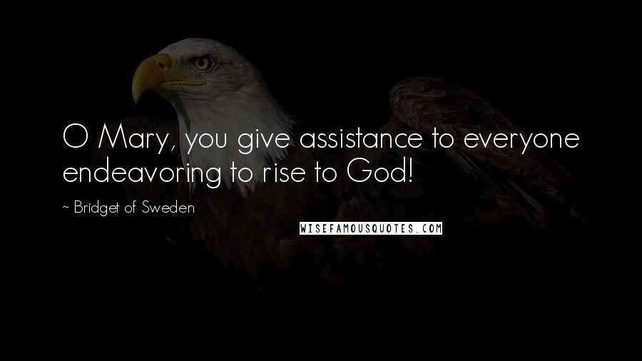 Bridget Of Sweden Quotes: O Mary, you give assistance to everyone endeavoring to rise to God!