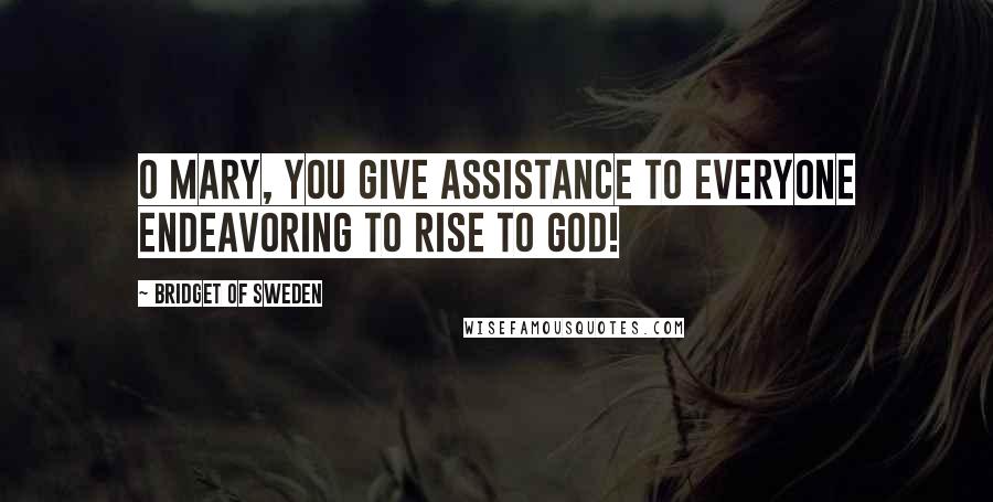 Bridget Of Sweden Quotes: O Mary, you give assistance to everyone endeavoring to rise to God!