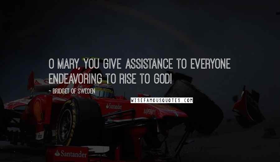 Bridget Of Sweden Quotes: O Mary, you give assistance to everyone endeavoring to rise to God!