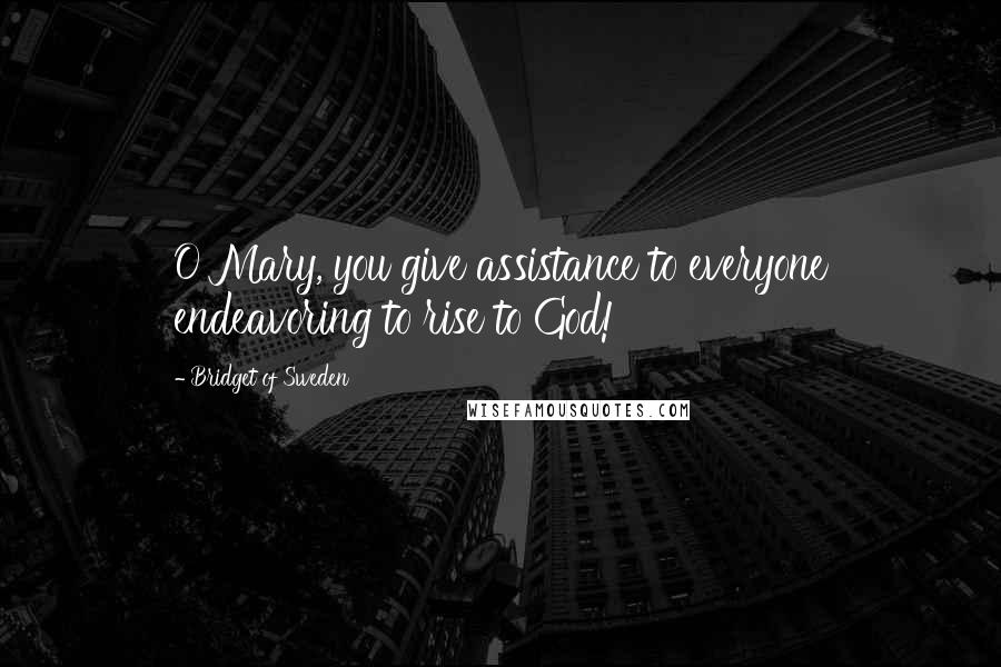 Bridget Of Sweden Quotes: O Mary, you give assistance to everyone endeavoring to rise to God!