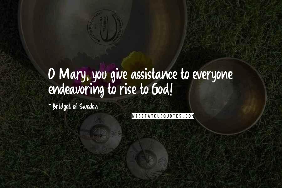 Bridget Of Sweden Quotes: O Mary, you give assistance to everyone endeavoring to rise to God!