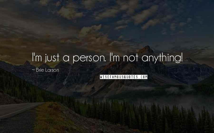 Brie Larson Quotes: I'm just a person. I'm not anything!