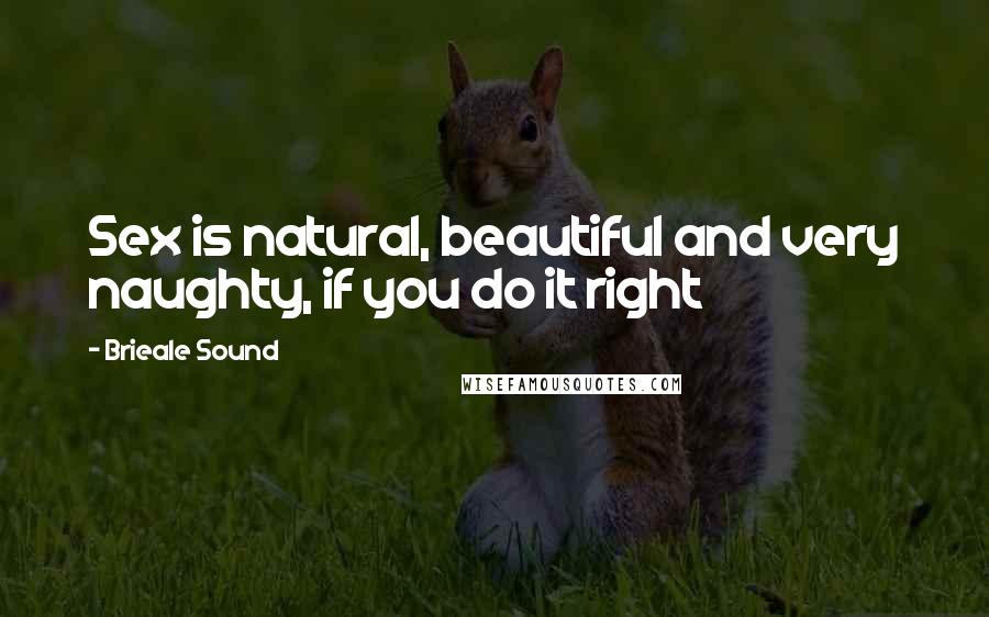 Brieale Sound Quotes: Sex is natural, beautiful and very naughty, if you do it right