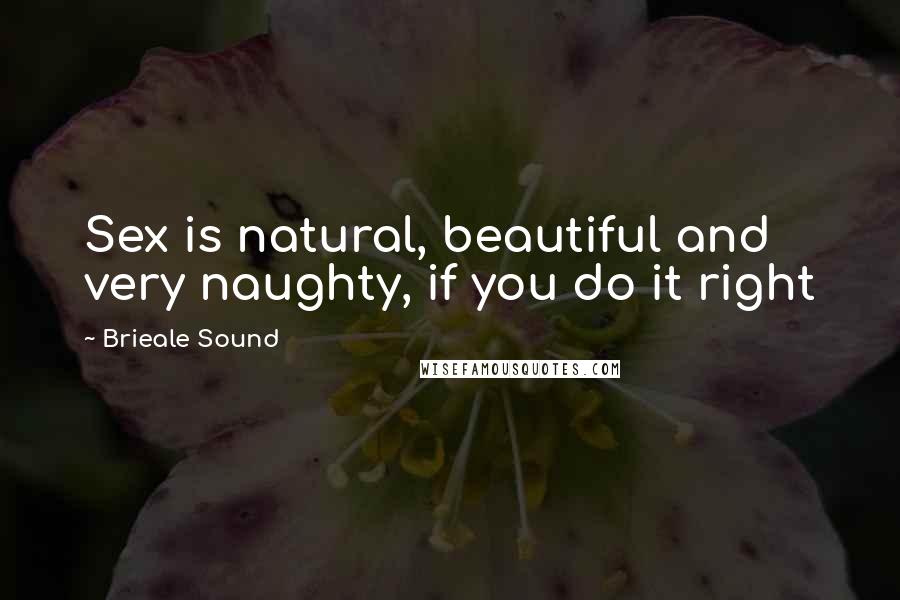 Brieale Sound Quotes: Sex is natural, beautiful and very naughty, if you do it right