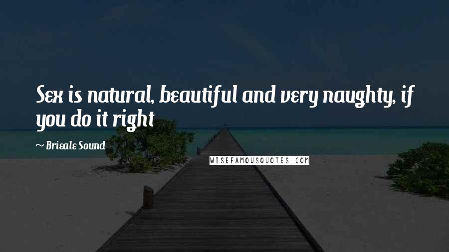 Brieale Sound Quotes: Sex is natural, beautiful and very naughty, if you do it right