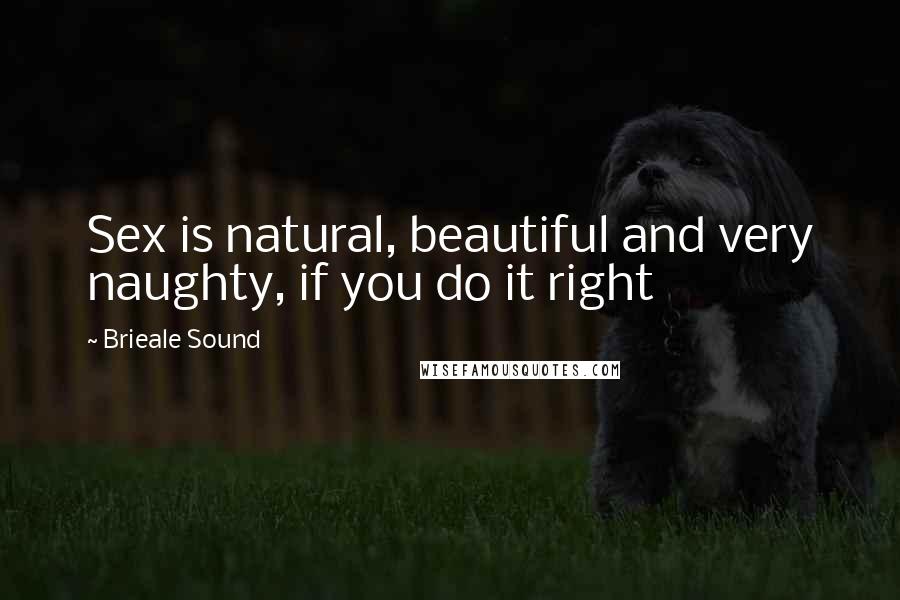 Brieale Sound Quotes: Sex is natural, beautiful and very naughty, if you do it right