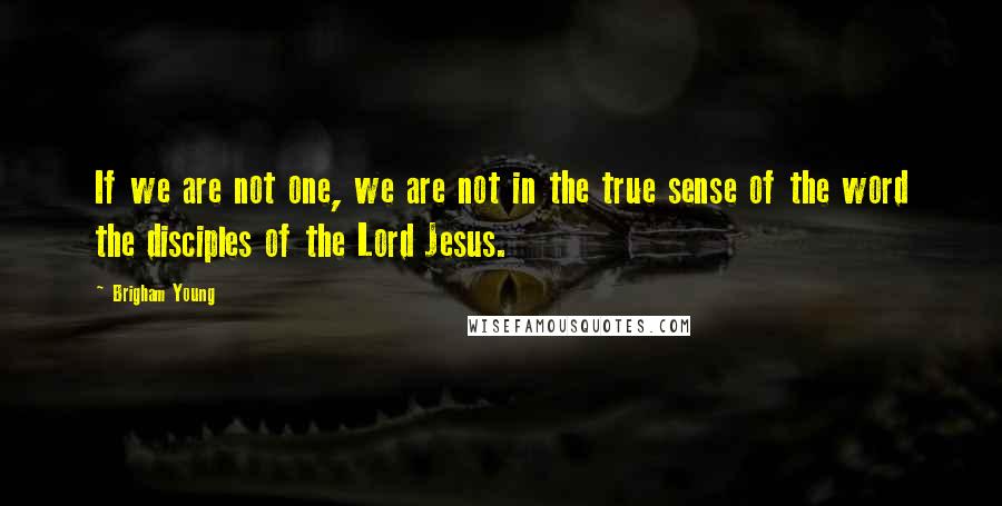 Brigham Young Quotes: If we are not one, we are not in the true sense of the word the disciples of the Lord Jesus.