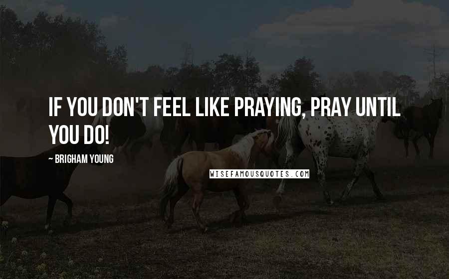 Brigham Young Quotes: If you don't feel like praying, pray until you do!