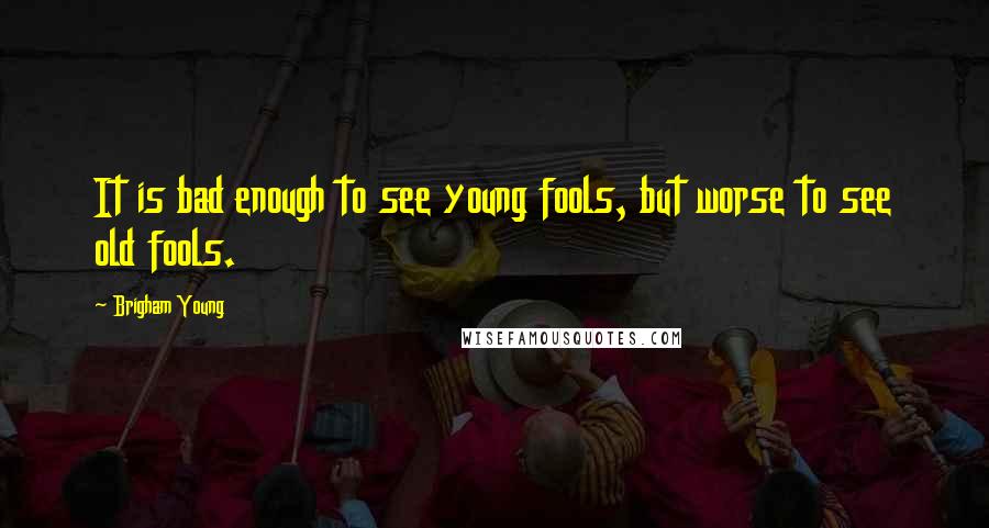 Brigham Young Quotes: It is bad enough to see young fools, but worse to see old fools.
