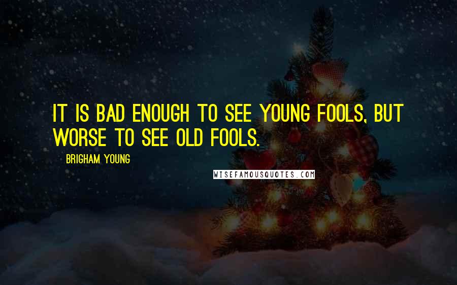 Brigham Young Quotes: It is bad enough to see young fools, but worse to see old fools.