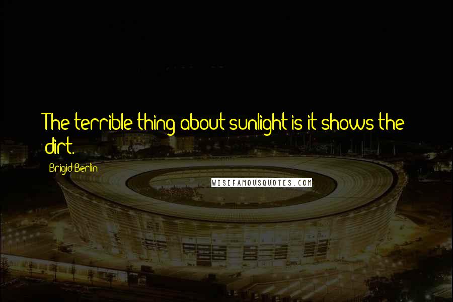 Brigid Berlin Quotes: The terrible thing about sunlight is it shows the dirt.