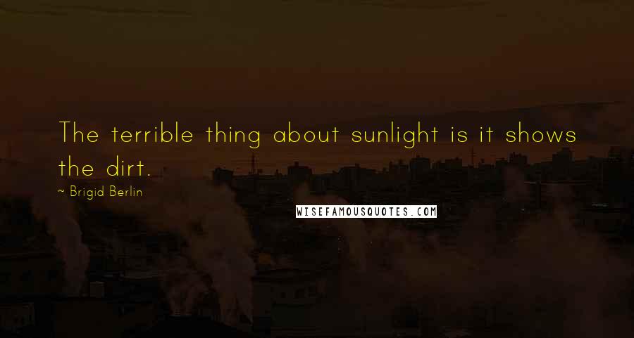 Brigid Berlin Quotes: The terrible thing about sunlight is it shows the dirt.