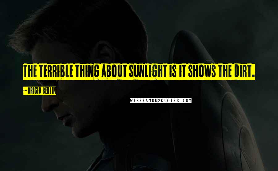 Brigid Berlin Quotes: The terrible thing about sunlight is it shows the dirt.