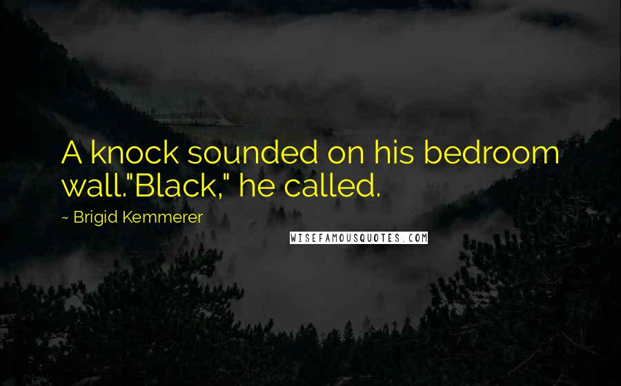 Brigid Kemmerer Quotes: A knock sounded on his bedroom wall."Black," he called.