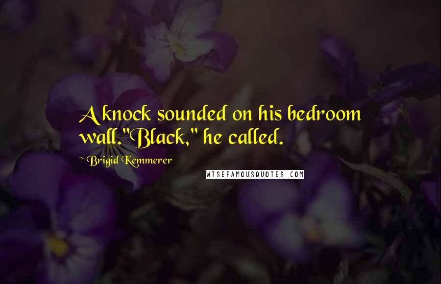 Brigid Kemmerer Quotes: A knock sounded on his bedroom wall."Black," he called.