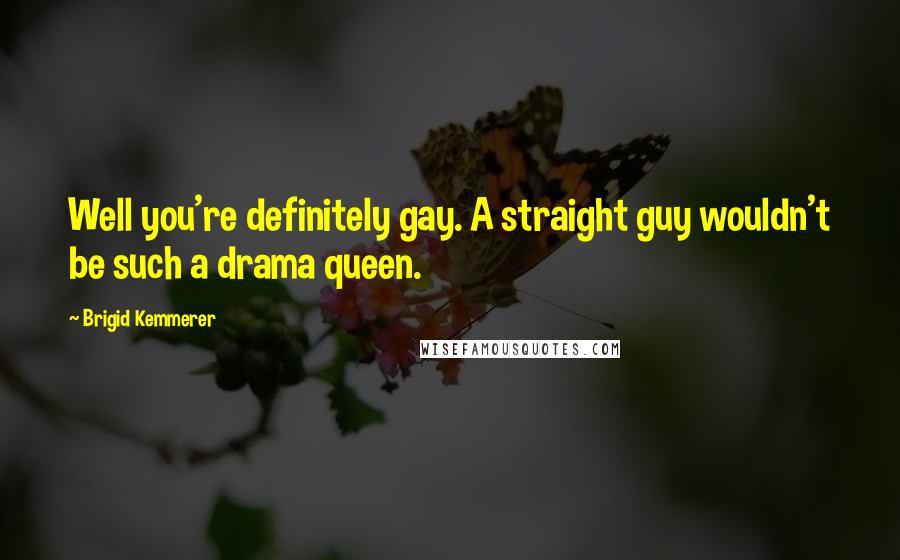 Brigid Kemmerer Quotes: Well you're definitely gay. A straight guy wouldn't be such a drama queen.