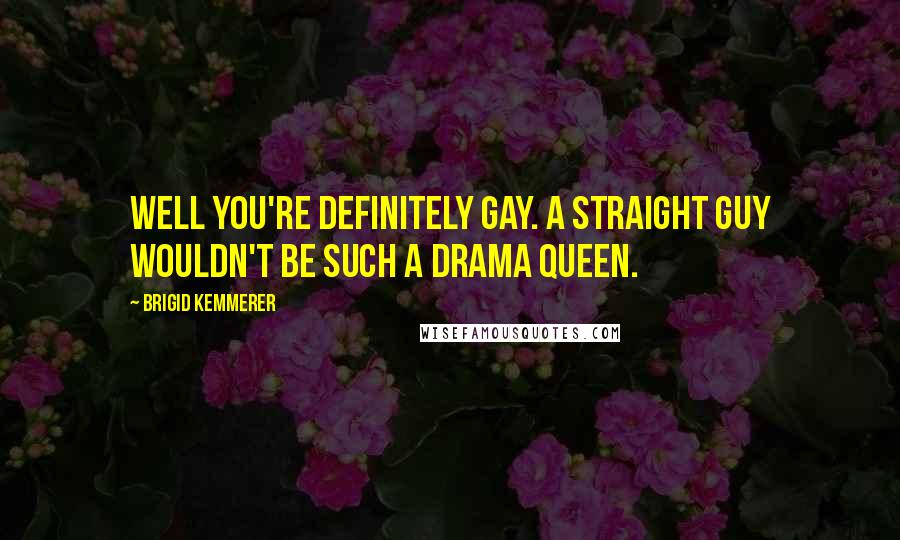 Brigid Kemmerer Quotes: Well you're definitely gay. A straight guy wouldn't be such a drama queen.
