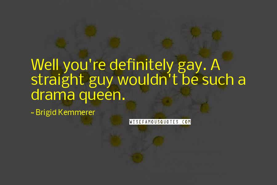 Brigid Kemmerer Quotes: Well you're definitely gay. A straight guy wouldn't be such a drama queen.