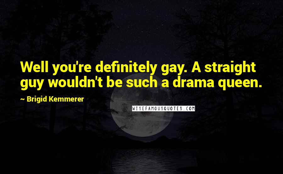 Brigid Kemmerer Quotes: Well you're definitely gay. A straight guy wouldn't be such a drama queen.