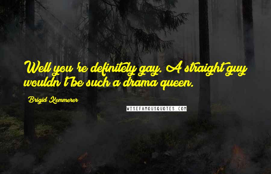 Brigid Kemmerer Quotes: Well you're definitely gay. A straight guy wouldn't be such a drama queen.