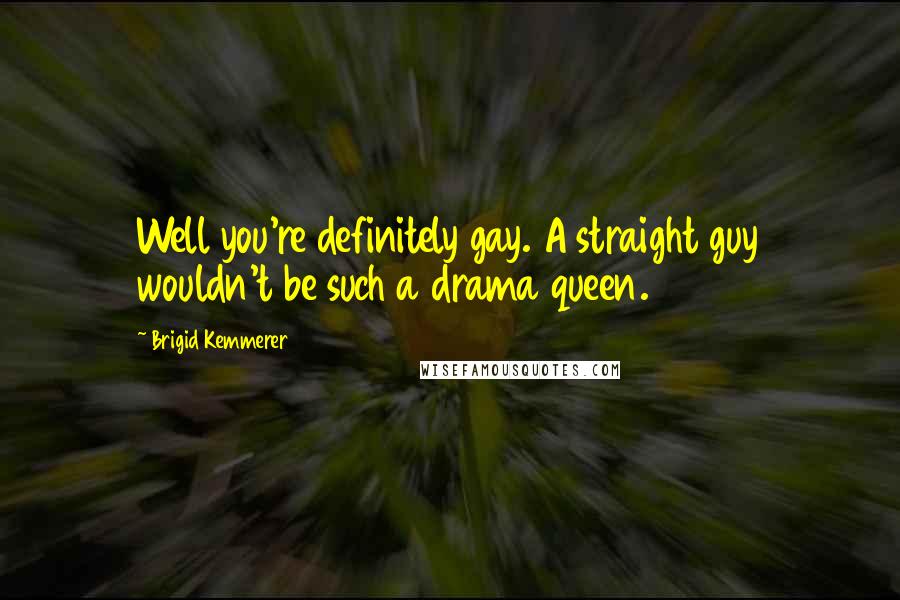 Brigid Kemmerer Quotes: Well you're definitely gay. A straight guy wouldn't be such a drama queen.