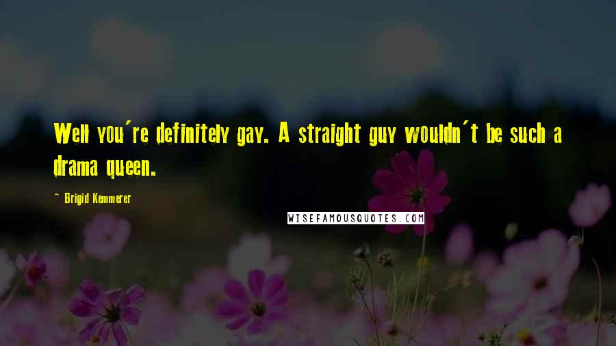 Brigid Kemmerer Quotes: Well you're definitely gay. A straight guy wouldn't be such a drama queen.