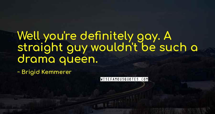 Brigid Kemmerer Quotes: Well you're definitely gay. A straight guy wouldn't be such a drama queen.