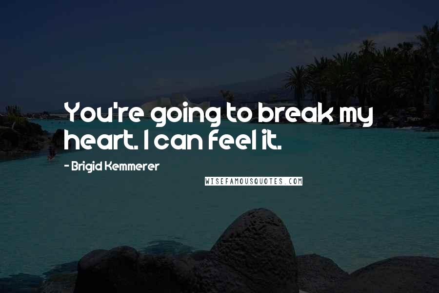 Brigid Kemmerer Quotes: You're going to break my heart. I can feel it.