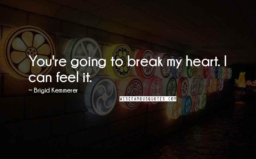 Brigid Kemmerer Quotes: You're going to break my heart. I can feel it.