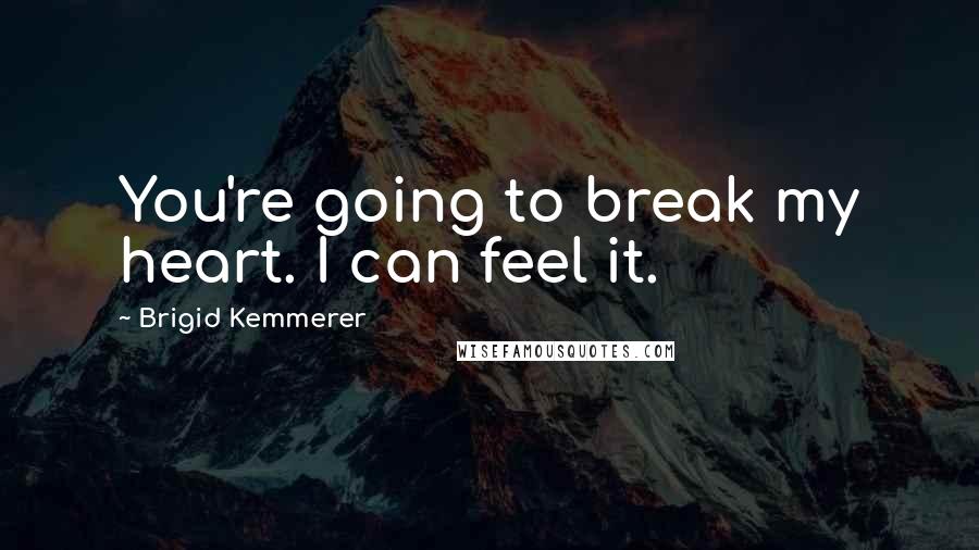 Brigid Kemmerer Quotes: You're going to break my heart. I can feel it.