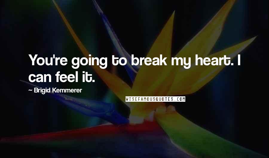 Brigid Kemmerer Quotes: You're going to break my heart. I can feel it.
