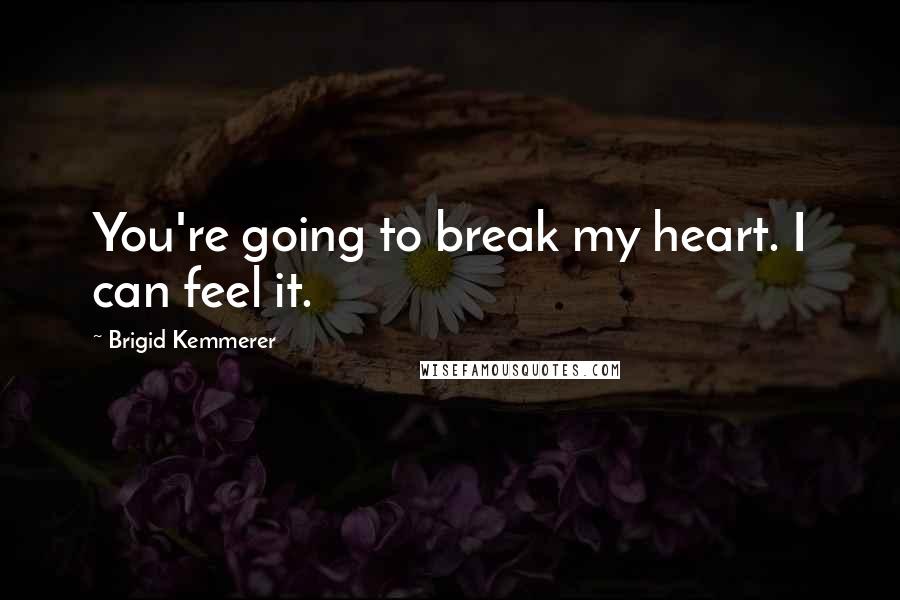 Brigid Kemmerer Quotes: You're going to break my heart. I can feel it.