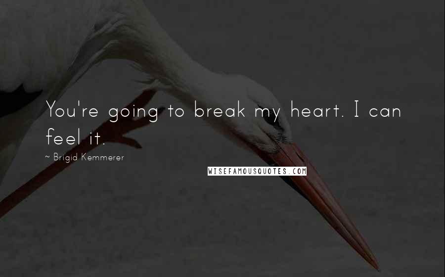 Brigid Kemmerer Quotes: You're going to break my heart. I can feel it.