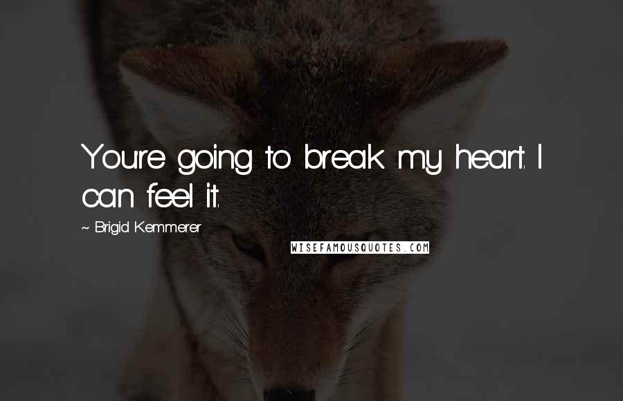 Brigid Kemmerer Quotes: You're going to break my heart. I can feel it.