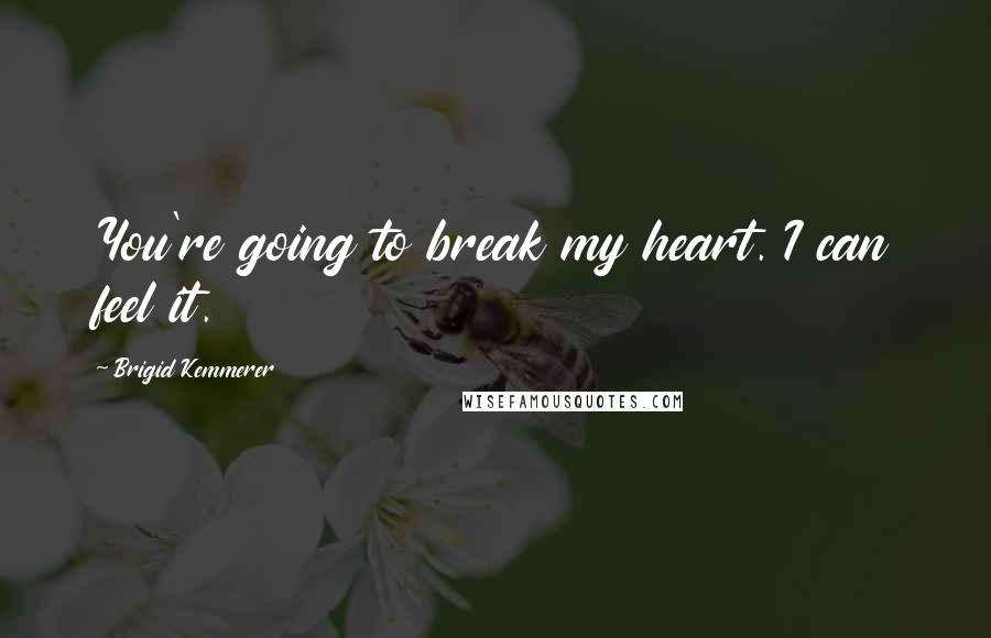 Brigid Kemmerer Quotes: You're going to break my heart. I can feel it.