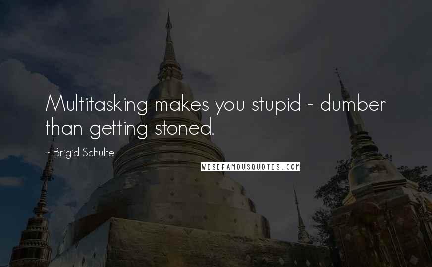 Brigid Schulte Quotes: Multitasking makes you stupid - dumber than getting stoned.