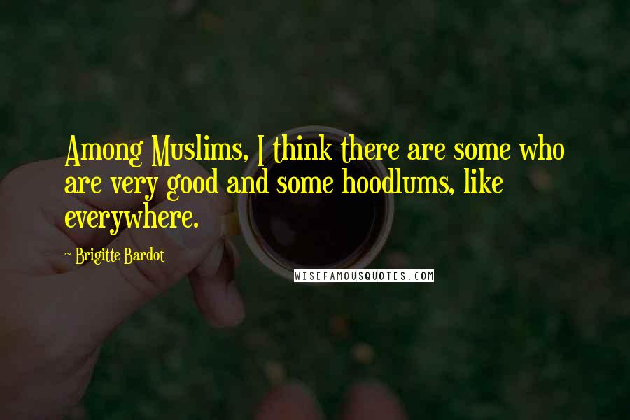 Brigitte Bardot Quotes: Among Muslims, I think there are some who are very good and some hoodlums, like everywhere.