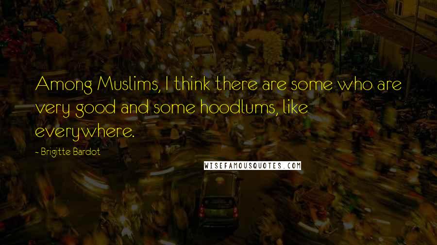 Brigitte Bardot Quotes: Among Muslims, I think there are some who are very good and some hoodlums, like everywhere.