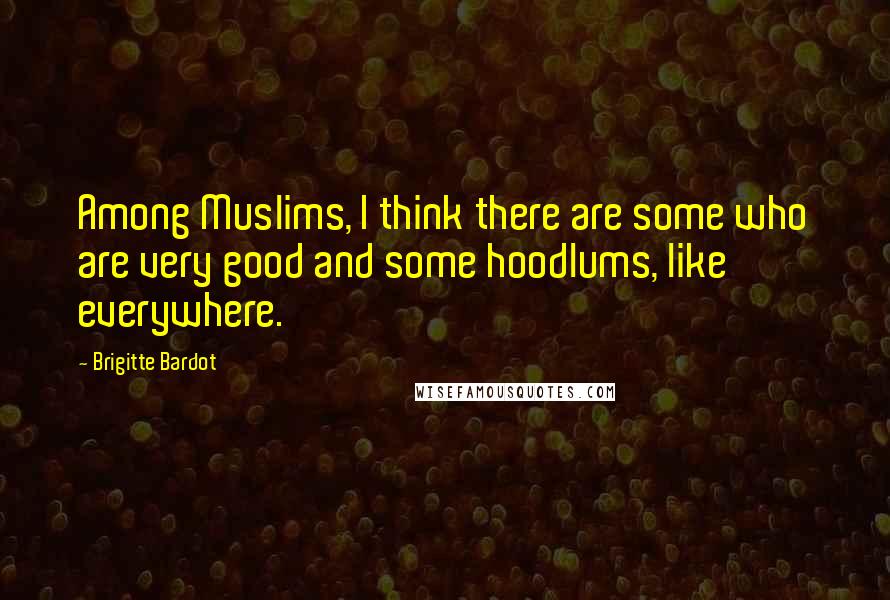 Brigitte Bardot Quotes: Among Muslims, I think there are some who are very good and some hoodlums, like everywhere.