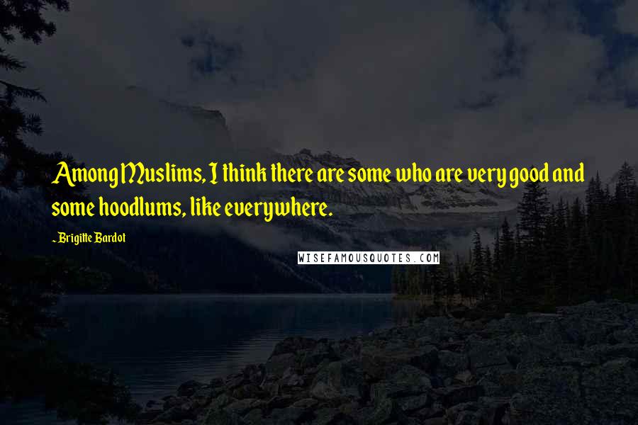 Brigitte Bardot Quotes: Among Muslims, I think there are some who are very good and some hoodlums, like everywhere.