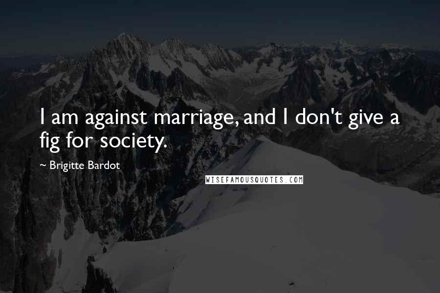 Brigitte Bardot Quotes: I am against marriage, and I don't give a fig for society.