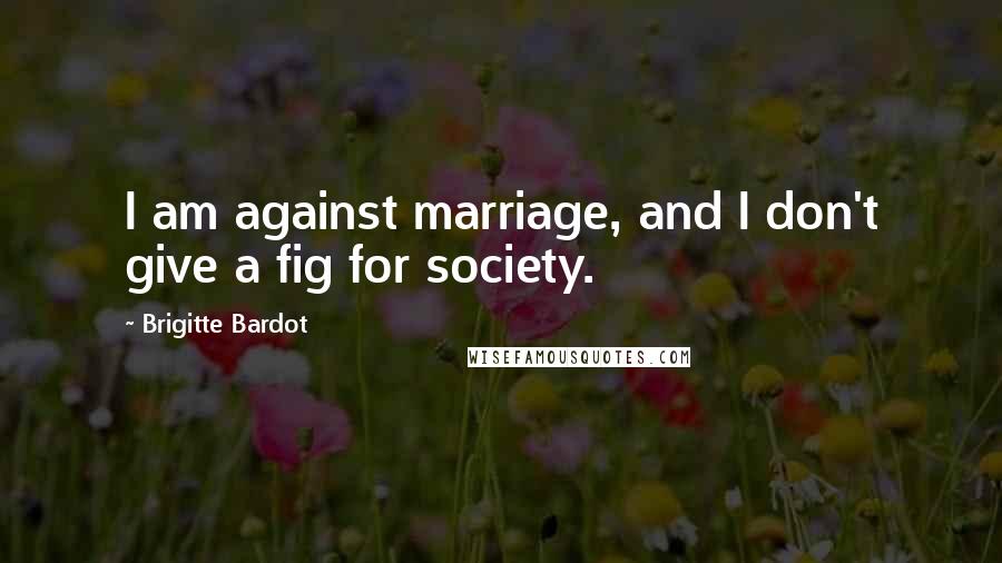 Brigitte Bardot Quotes: I am against marriage, and I don't give a fig for society.