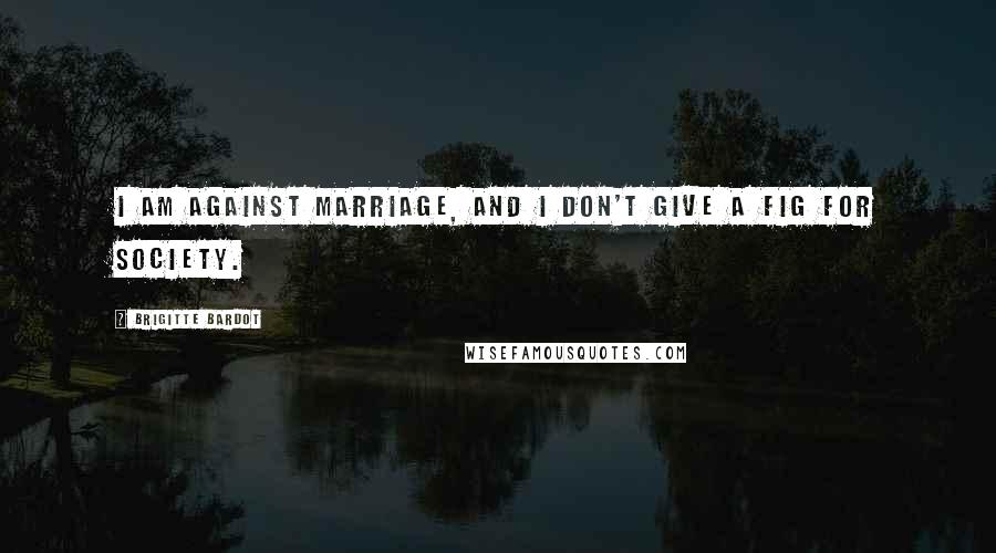 Brigitte Bardot Quotes: I am against marriage, and I don't give a fig for society.