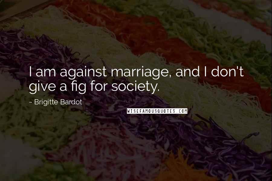 Brigitte Bardot Quotes: I am against marriage, and I don't give a fig for society.