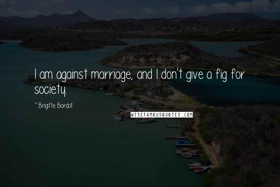 Brigitte Bardot Quotes: I am against marriage, and I don't give a fig for society.