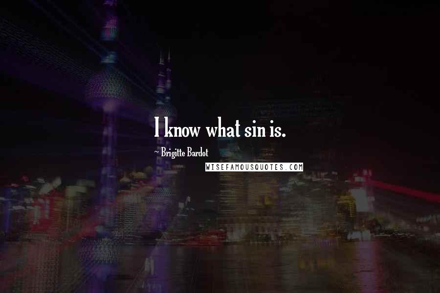 Brigitte Bardot Quotes: I know what sin is.