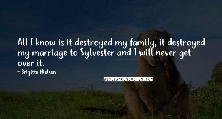 Brigitte Nielsen Quotes: All I know is it destroyed my family, it destroyed my marriage to Sylvester and I will never get over it.