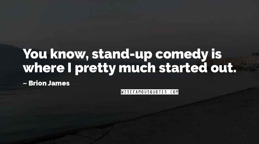 Brion James Quotes: You know, stand-up comedy is where I pretty much started out.